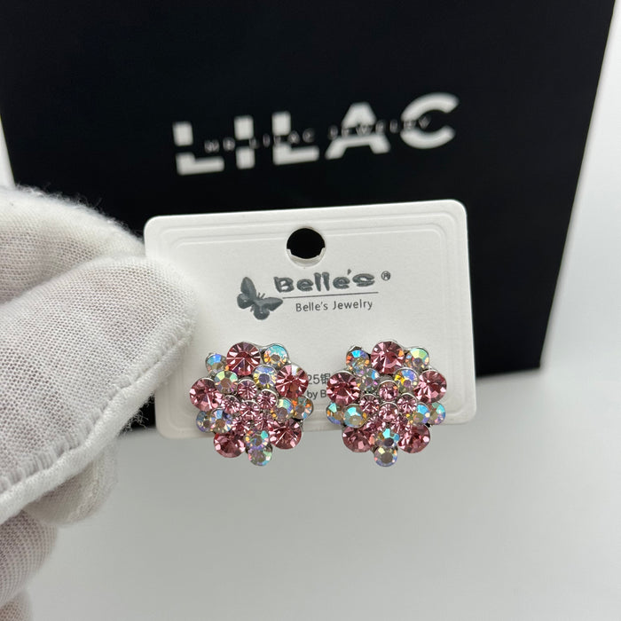 Pink Crystals Earring By Swarovski Crystal