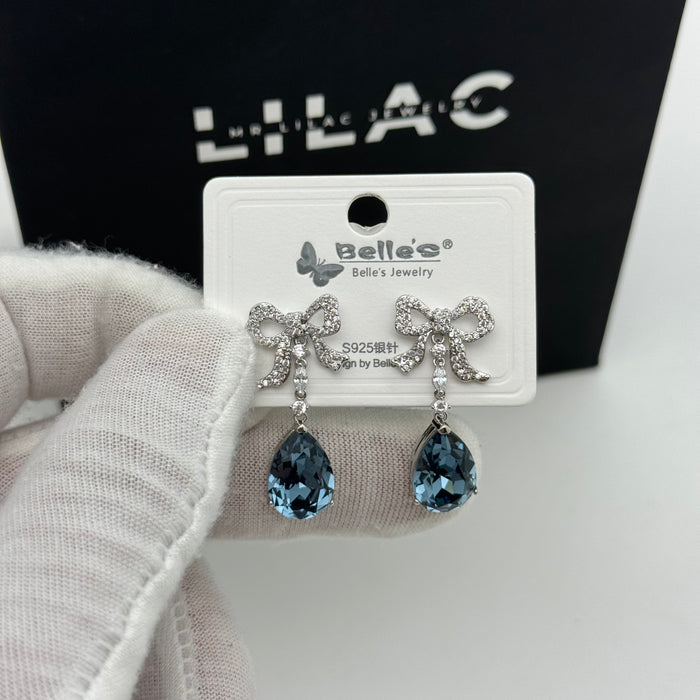Blue Crystal Stresses Earring By Swarovski Crystal
