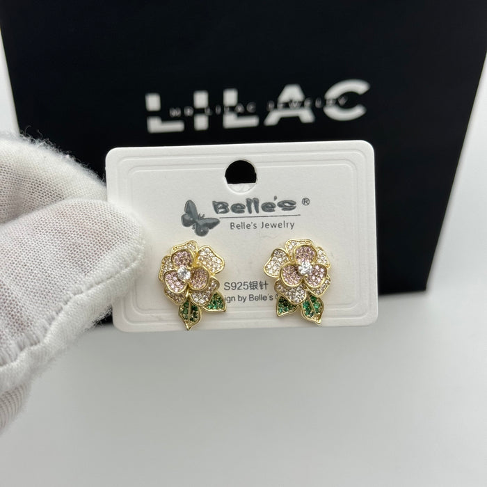 Rose Stresses Earring By Swarovski Crystal