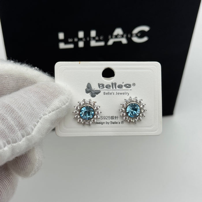 Blue Crystal Stresses Earring By Swarovski Crystal