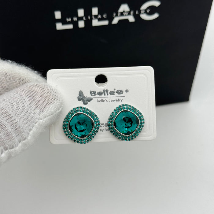 Green Crystal Earring By Swarovski Crystal