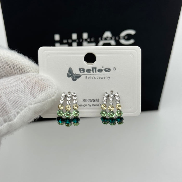 Green Colored Stresses Earring By Swarovski Crystal