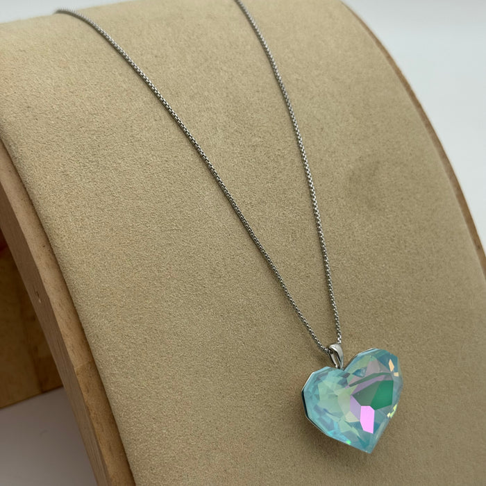 Light Blue Crystal Necklace By Swarovski Crystal