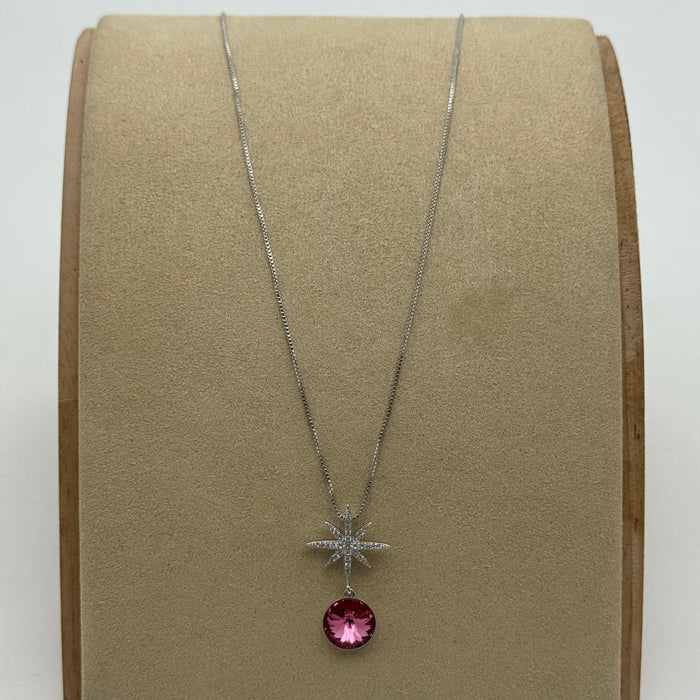 Purple Crystal Necklace By Swarovski Crystal