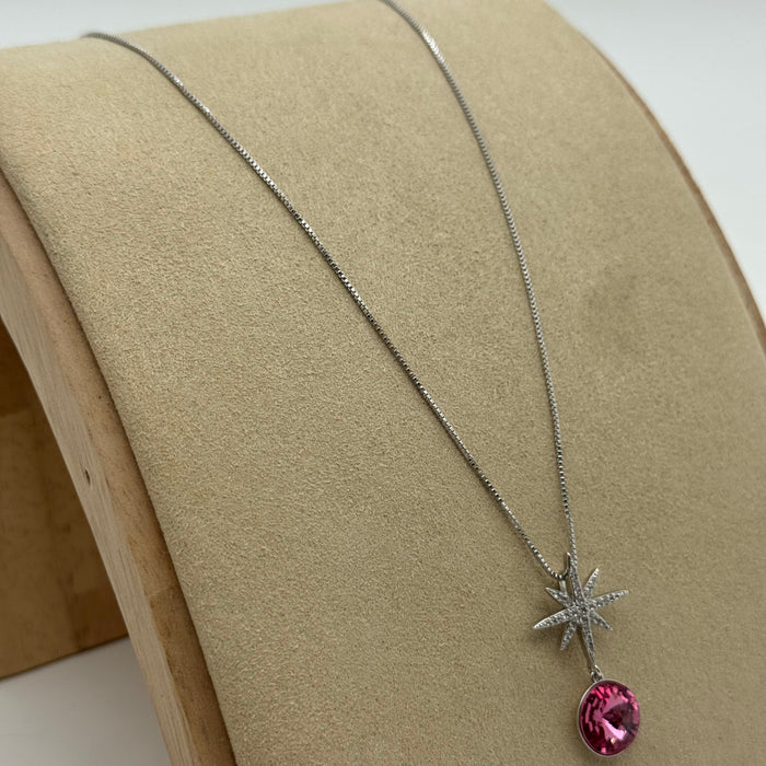 Purple Crystal Necklace By Swarovski Crystal