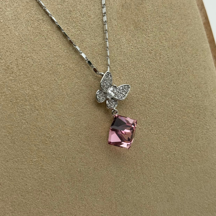 Purple Crystal Stress Necklace By Swarovski Crystal