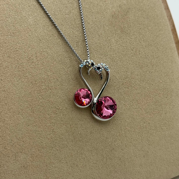Double Purple Crystal Necklace By Swarovski Crystal