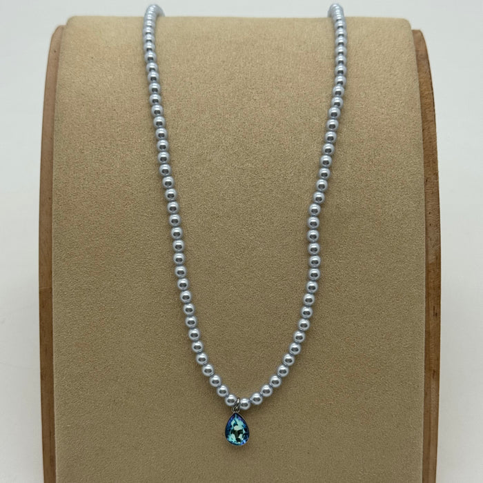 Blue Crystal Necklace By Swarovski Crystal