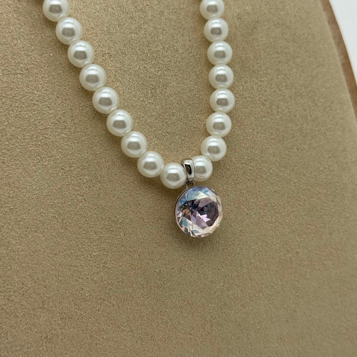Elegant Colored Crystal Necklace By Swarovski Crystal