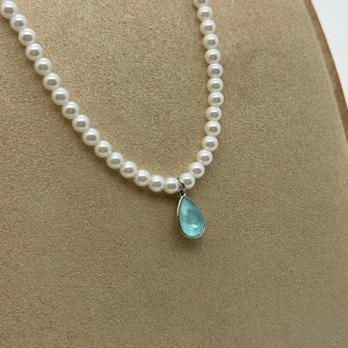 Light Blue Crystal Necklace By Swarovski Crystal
