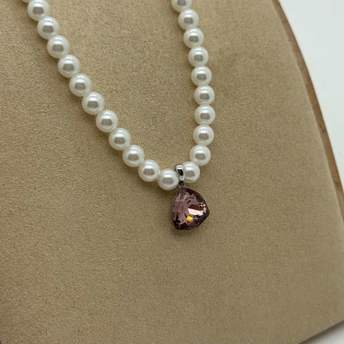 Purple Crystal Necklace By Swarovski Crystal