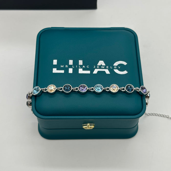 Elegant Swarovski Crystal Tennis Bracelet – Silver Finish