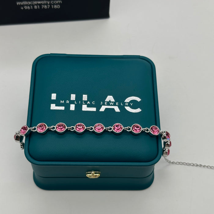Elegant Swarovski Crystal Tennis Bracelet – Silver Finish