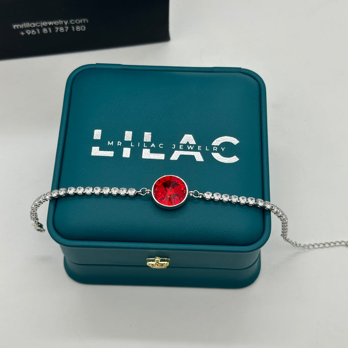 Swarovski Solitaire Bracelet – Rhodium Plated Elegance