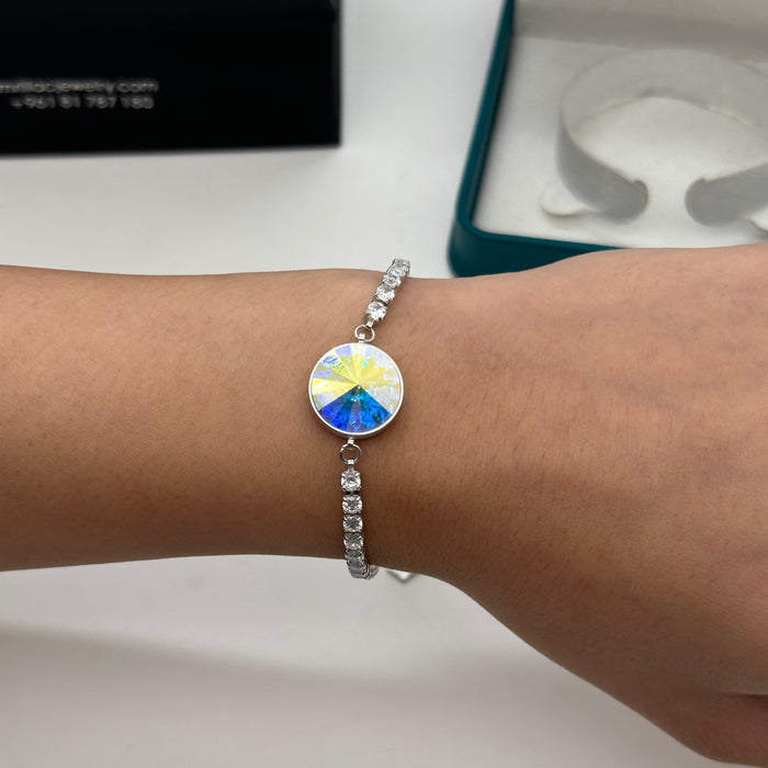 Swarovski Solitaire Bracelet – Rhodium Plated Elegance