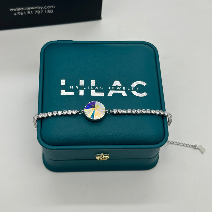 Swarovski Solitaire Bracelet – Rhodium Plated Elegance