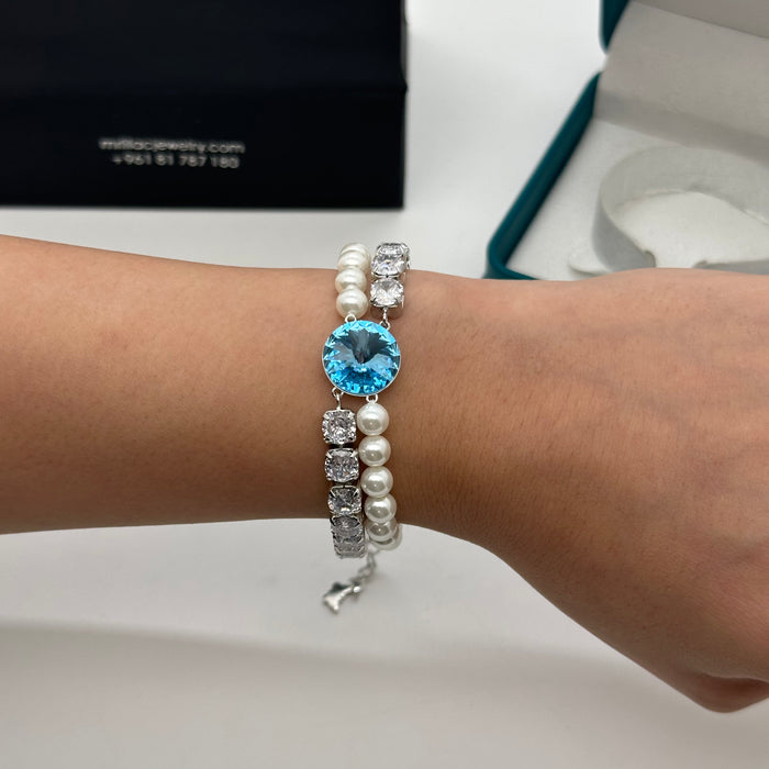 Swarovski Ocean Pearl Bracelet – Crystal & Pearl Elegance