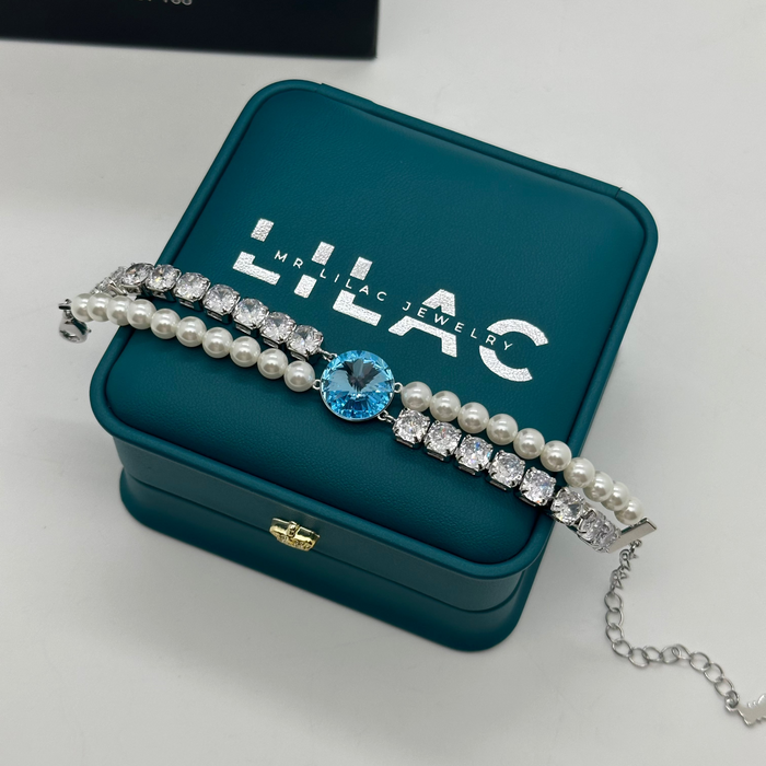 Swarovski Ocean Pearl Bracelet – Crystal & Pearl Elegance