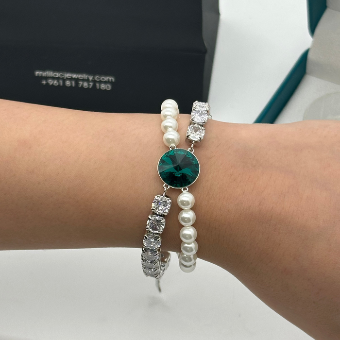 Swarovski Ocean Pearl Bracelet – Crystal & Pearl Elegance
