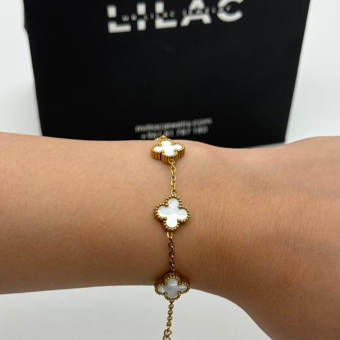 Van Cleef Gold Plated 13MM Bracelet For Women