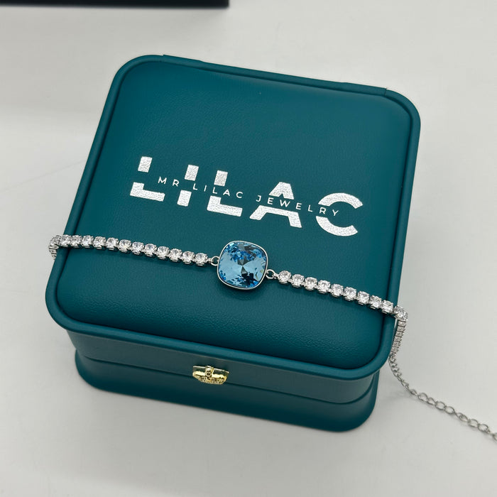 Swarovski Azure Cushion-Cut Tennis Bracelet