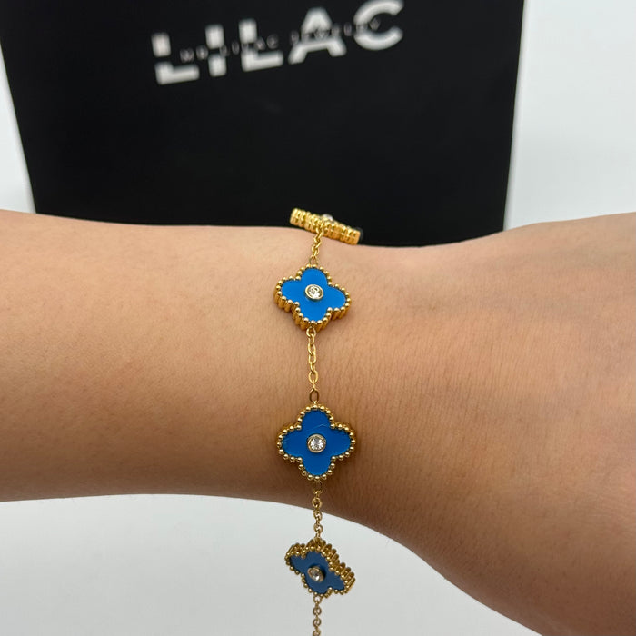 Van Cleef Gold Plated Stress 13MM Bracelet For Women