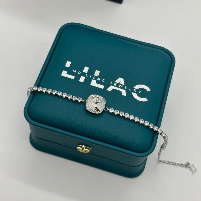 Swarovski Azure Cushion-Cut Tennis Bracelet