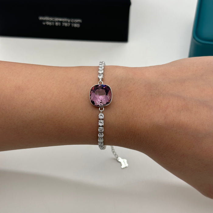 Swarovski Azure Cushion-Cut Tennis Bracelet