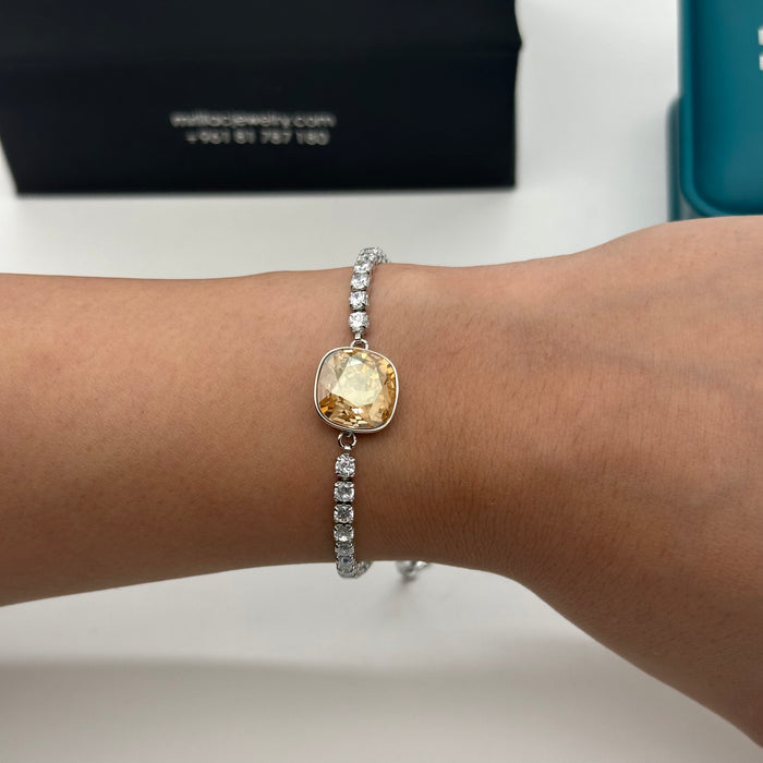 Swarovski Azure Cushion-Cut Tennis Bracelet