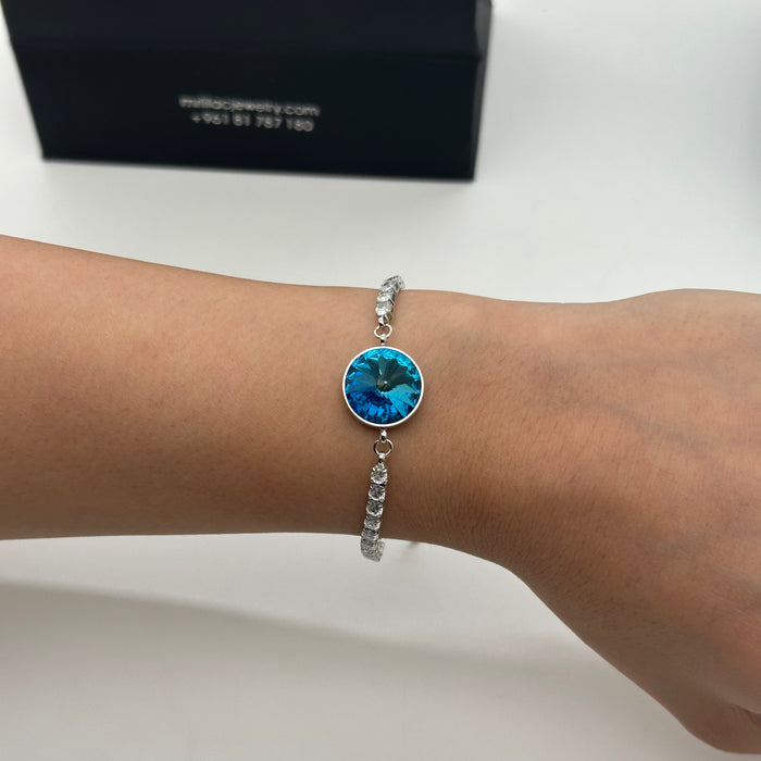 Swarovski Solitaire Bracelet – Rhodium Plated Elegance