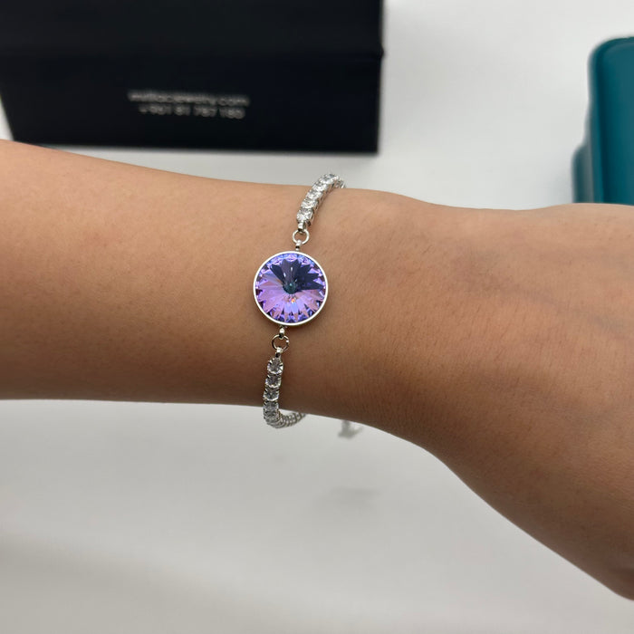 Swarovski Solitaire Bracelet – Rhodium Plated Elegance