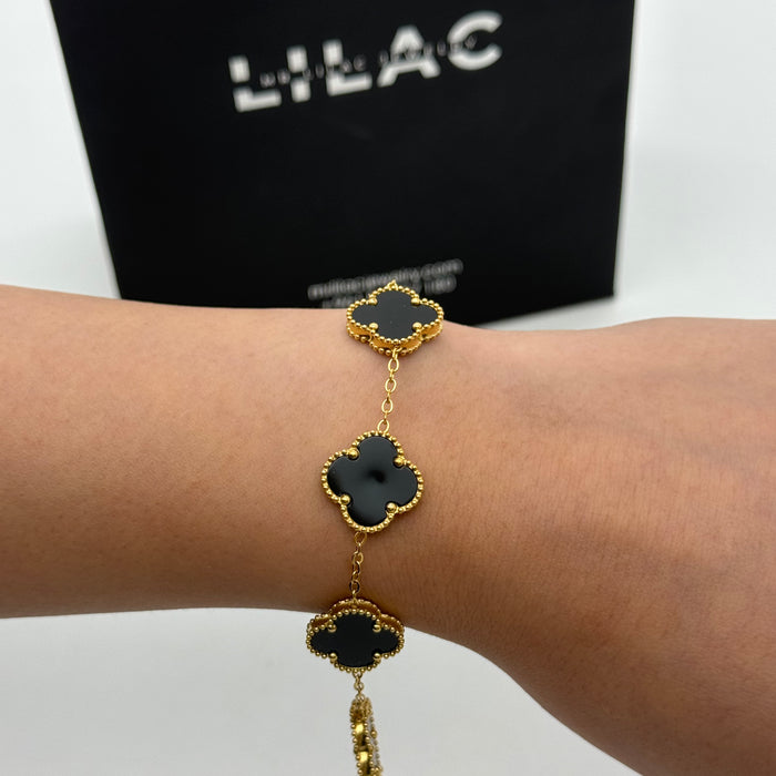 Van Cleef Gold Plated 15MM Bracelet For Women