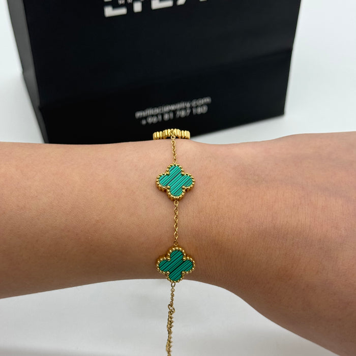 Van Cleef 13MM Gold Plated Bracelet For Women