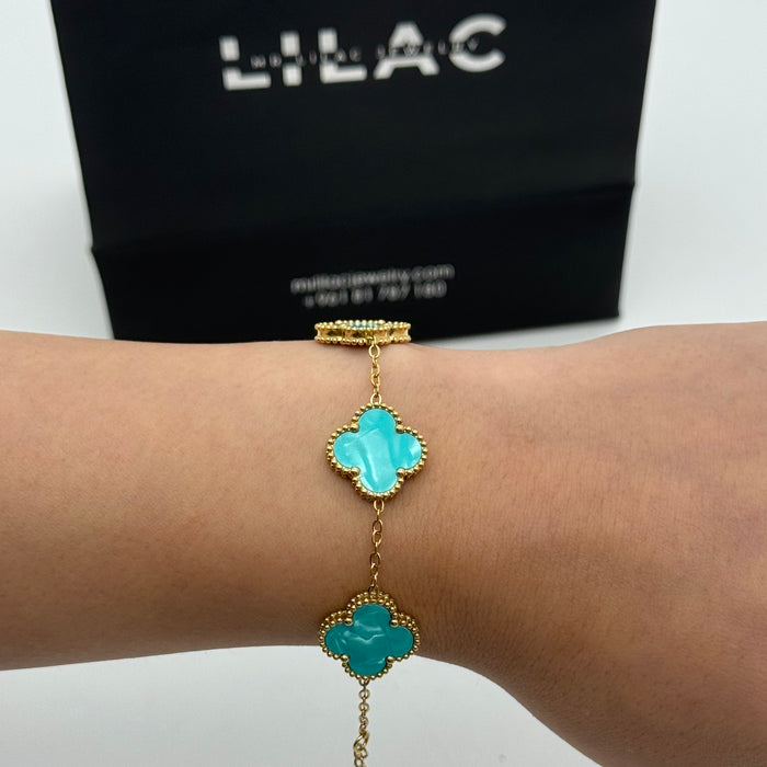 Van Cleef Gold Plated 15MM Bracelet For Women