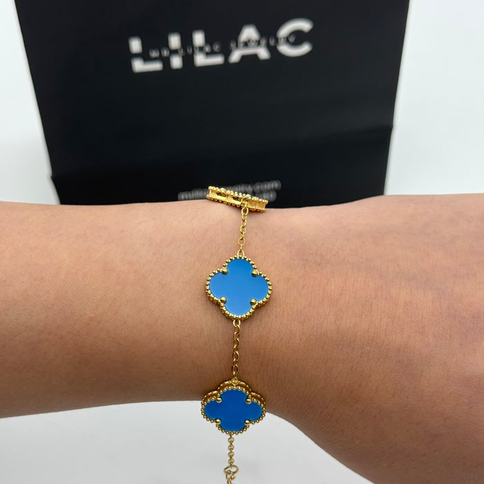 Van Cleef Gold Plated 15MM Bracelet For Women