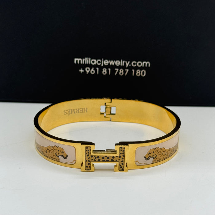 Hermes Clic H Bangle Gold Plated & Multicolor