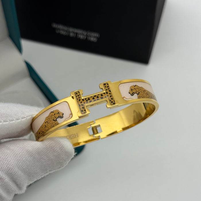 Hermes Clic H Bangle Gold Plated & Multicolor