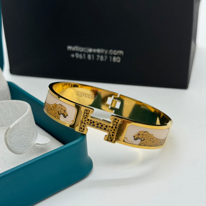 Hermes Clic H Bangle Gold Plated & Multicolor