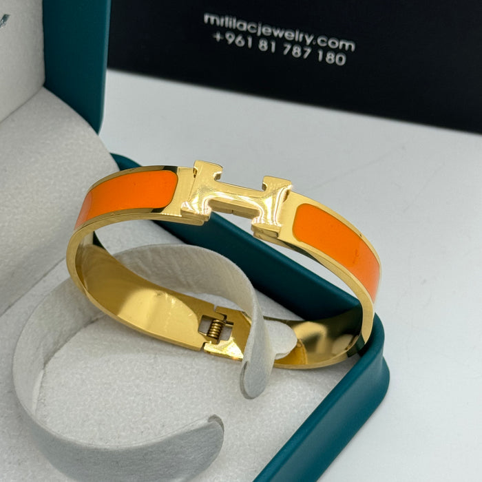 Hermes Clic H Enamel Bangle - MultiColors