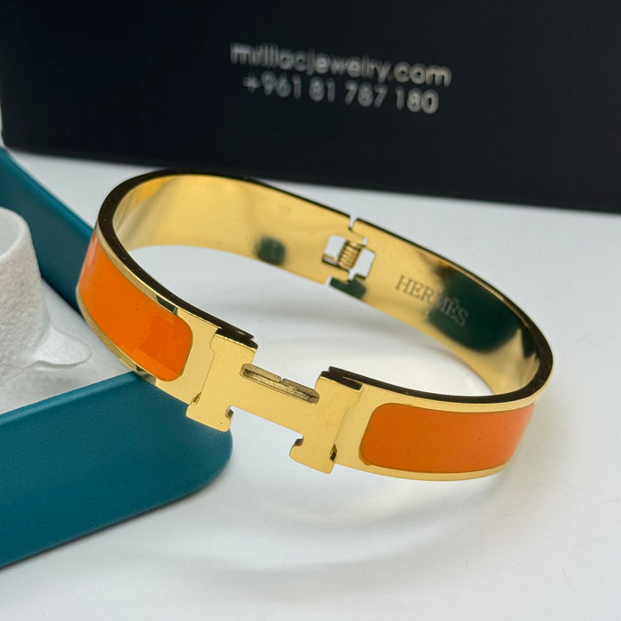 Hermes Clic H Enamel Bangle - MultiColors