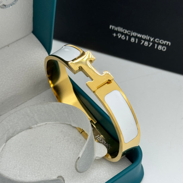 Hermes Clic H Enamel Bangle - MultiColors
