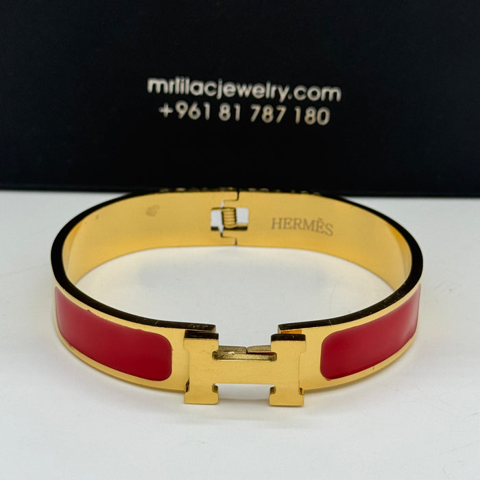 Hermes Clic H Enamel Bangle - MultiColors