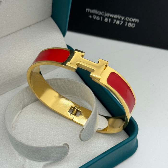 Hermes Clic H Enamel Bangle - MultiColors