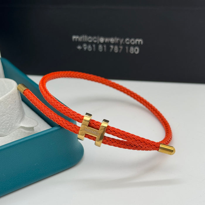 Hermes Hapi Double Tour Leather Bracelet