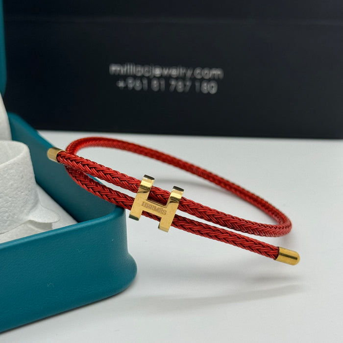 Hermes Hapi Double Tour Leather Bracelet