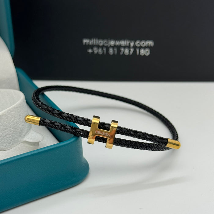Hermes Hapi Double Tour Leather Bracelet