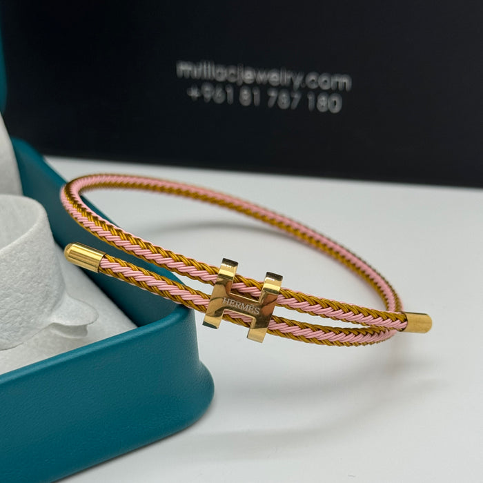 Hermes Hapi Double Tour Leather Bracelet