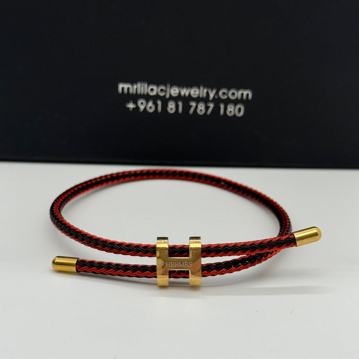 Hermes Hapi Double Tour Leather Bracelet