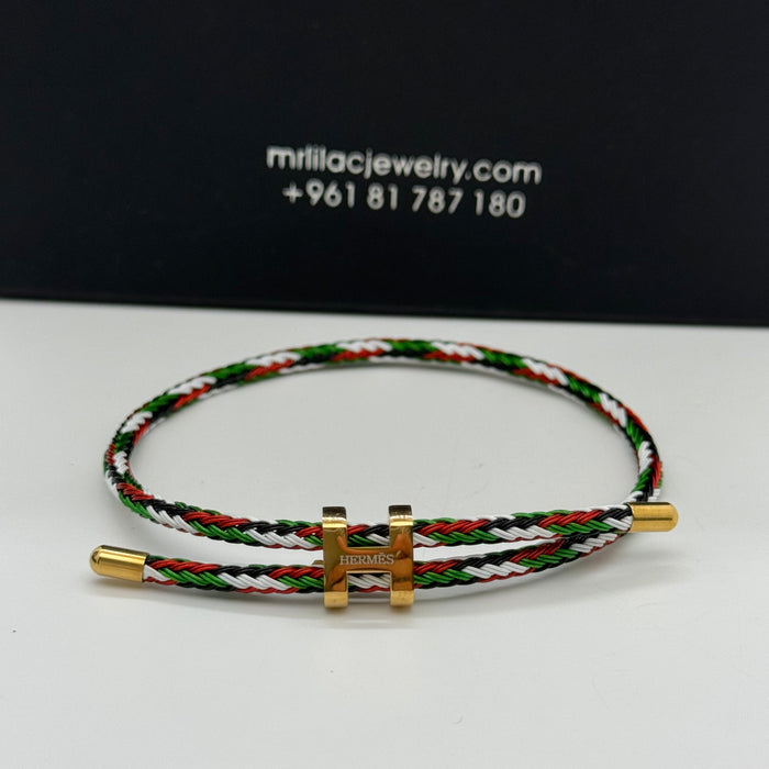 Hermes Hapi Double Tour Leather Bracelet