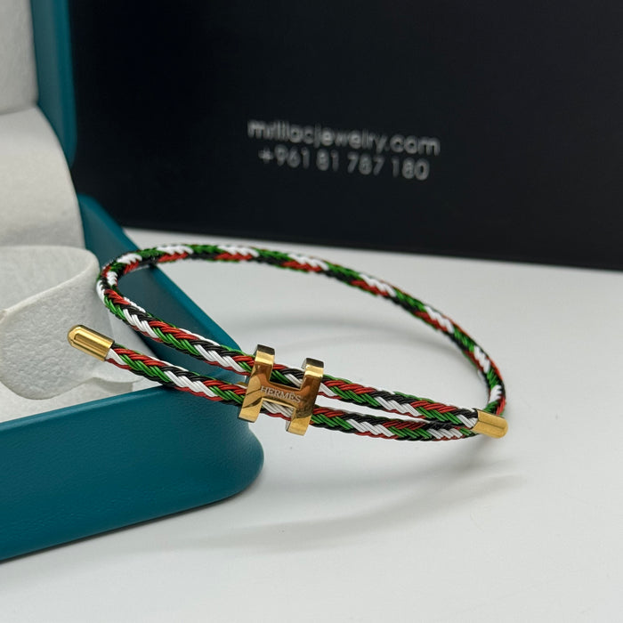 Hermes Hapi Double Tour Leather Bracelet